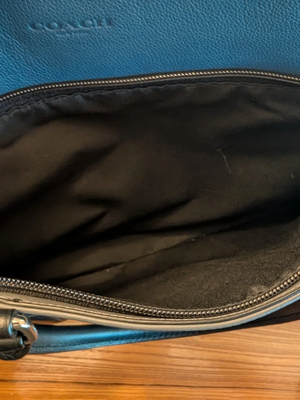 Coach Men's Leather Laptop Briefcase in Gray and Black
